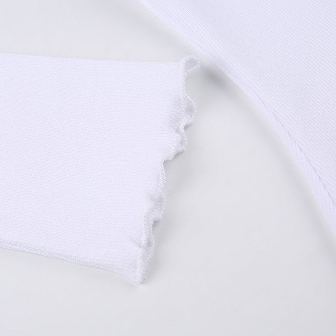 Frilled Sleeve Short Dress White main image 1