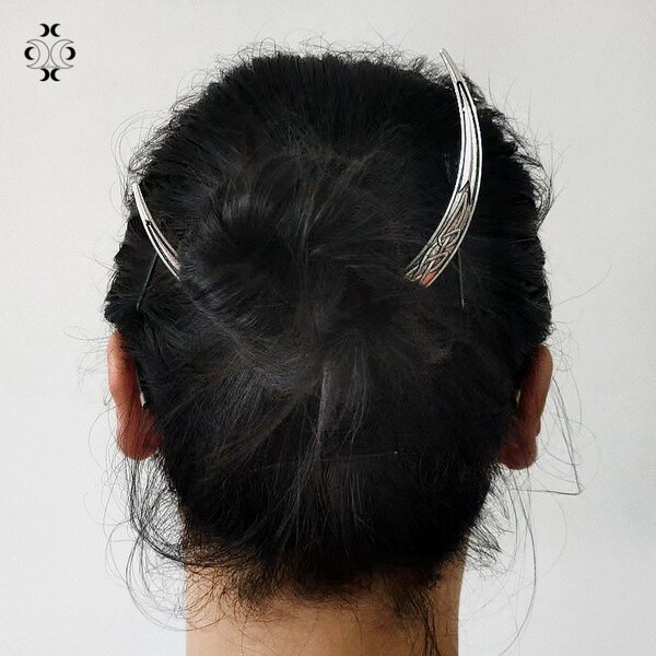 Crescent Moon Hair Forks  Moon Goddess Hairstick