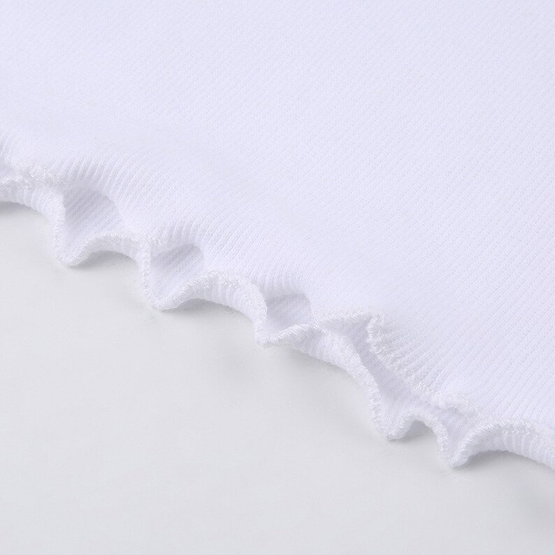 Frilled Sleeve Short Dress White main image 1