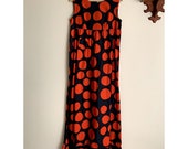 Polka Dot Print Marimekko Ruffled Maxi Dress 1963