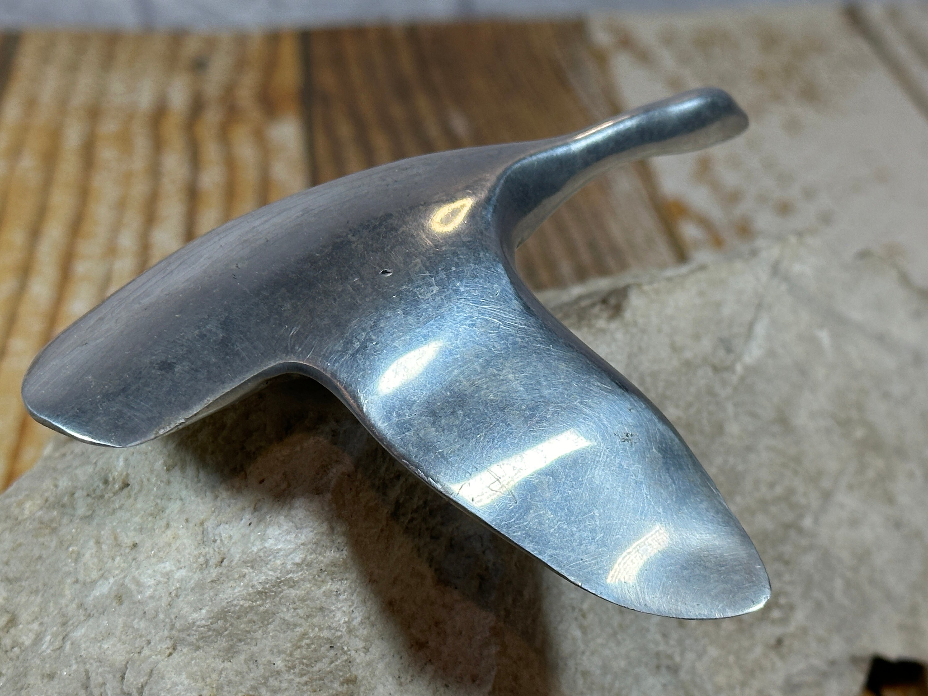 Vintage 1970s Hoselton Aluminum Flying Canada Goose Sculpture on