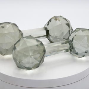 Set of two vintage crystal glass knife rests