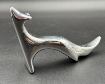 Rare Vintage 1970s Hoselton aluminum fox sculpture figurine
