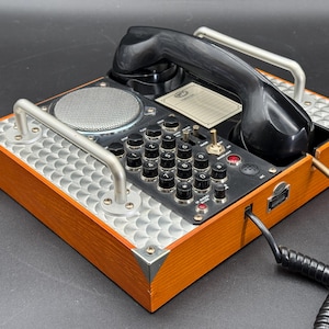 1990s Spirit of St. Louis Speaker Telephone, Wood-Grain Base, Aviation Style