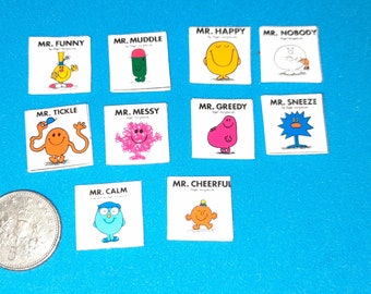 dolls house miniatures mr men books 10 1/12th sdcale replicas