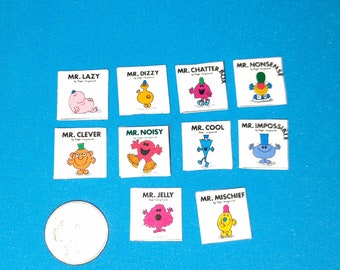 Maison de poupées miniature Mr Men Books 10 répliques à l'échelle 1/12ème