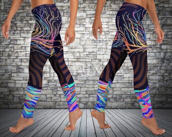 Abstract Tentacles Leggings Subtle Fitness Gym Wear Yoga Etsy
