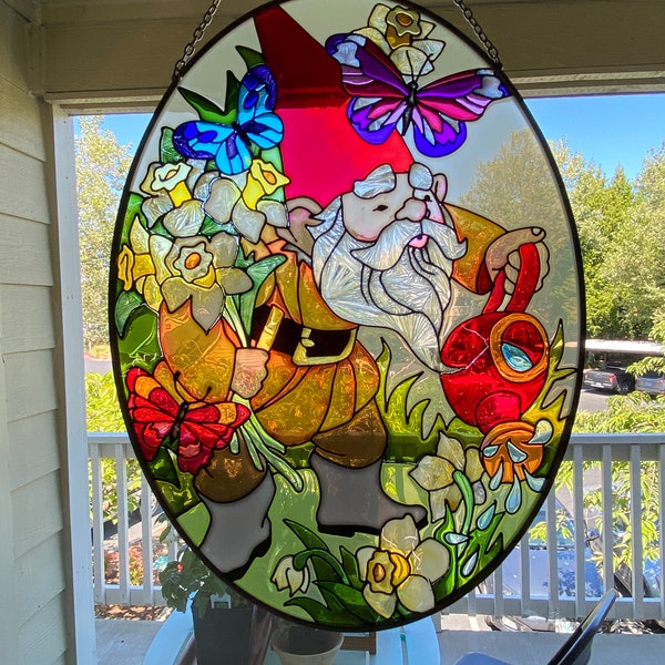 Stained Glass Gnome Etsy