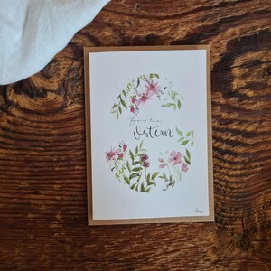Ovo de Páscoa floral A6 cartão de felicitações Cartão de Páscoa colorido ovos de Páscoa Coelhinho da Páscoa floral