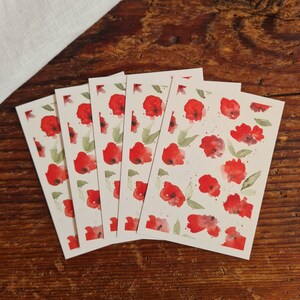 Mohnblüten A7 Mini Postkarte Grußkarte Floral Blumen Postkarte Mohn Set
