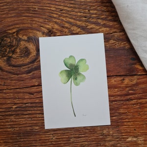 Vierblatt Klee Postkarte A6 Kleeblatt Pilze Glück Fliegenpilze Grußkarte Glück