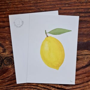 Zitrone Postkarte Idee Geschenk Wildblumen Gruß Glückwunsch Aufkleber Geschenk