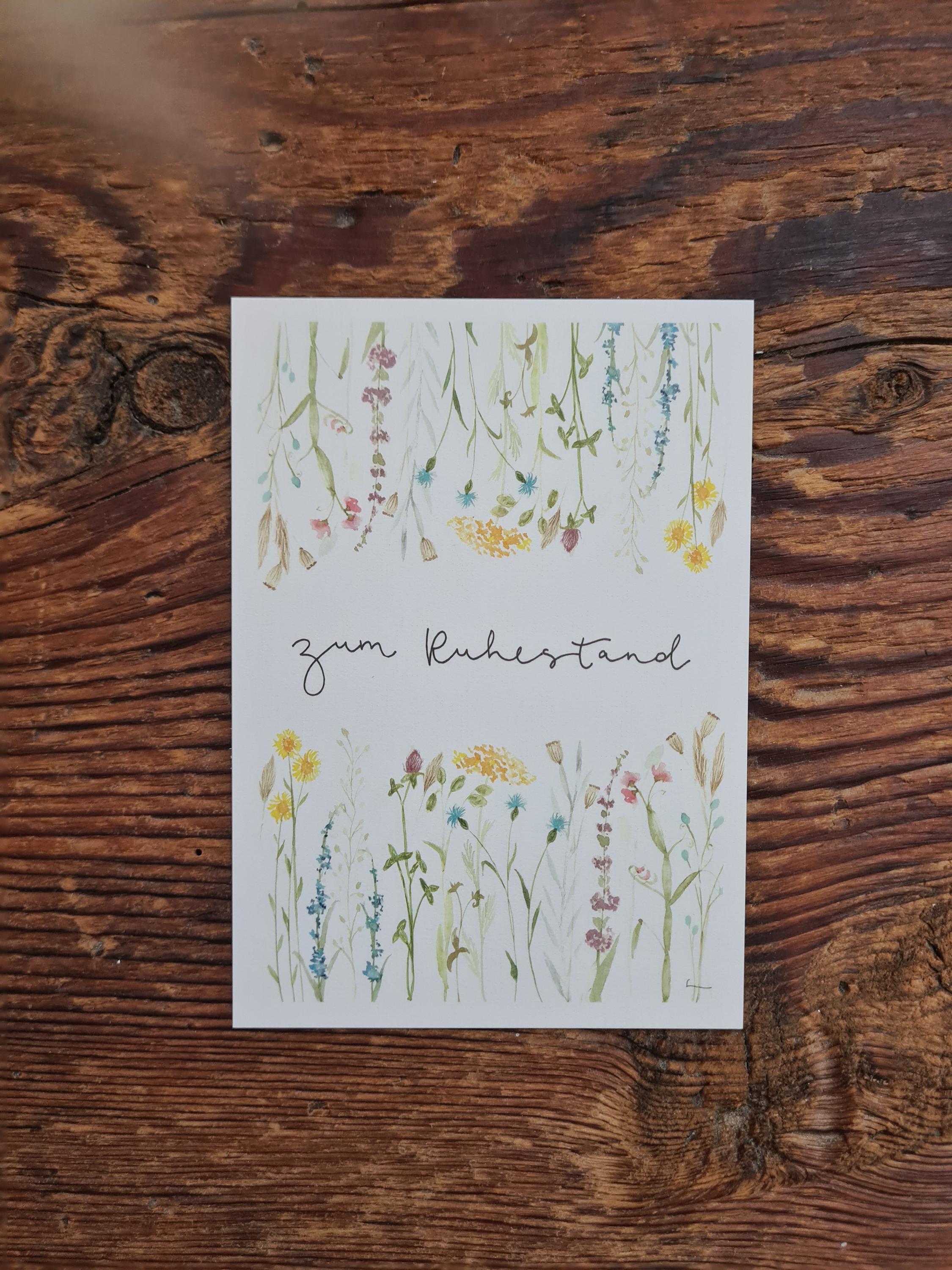 Karte 'Pensione' Bedruckt – Ruhestandskarte 'Verdient Entspannung', 12x18 Cm, Personalisierbar, Aus Karton