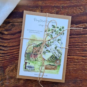 Rustic Places Gift Box 20 Floral Postcards Set Birthday Gift Postcards A6 Floral Watercolors Hand Painted