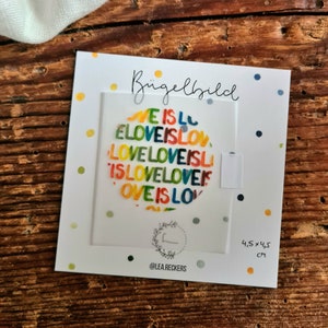Bügelbild Love is Love Idee Geschenk Pride LGBTQIA+ Liebe ist für alle da Aufkleber Geschenk