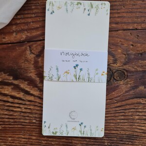 Blocco note floreale Aquarelle FSC® formato verticale in formato DIN lungo 100 fogli di carta naturale