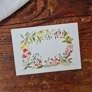 Sommerkranz oval A6 Grußkarte Floral Frühling Sommer Geburtstag Aquarell