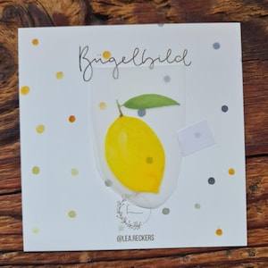 Bügelbild Zitrone Idee Geschenk Wildblumen Gruß Glückwunsch Aufkleber Geschenk