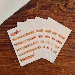 5er Set Geburtstagsdackel Mini Postkarten 5 er Set A7 Minis zum verschenken Anhänger Grußkarte Freundschaft