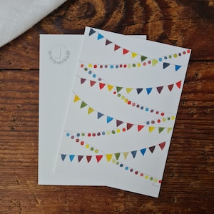 Happy Birthday Girlande Postkarte A6 Karte für dich Geburtstag Grußkarte bunt