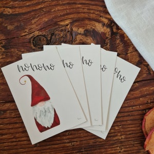 Weihnachtswichtel Ho Ho Ho Mini Postkarte 5er Set Advent Weihnachten Grußkarte A7 Weihnachtskarte