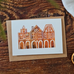 Weihnachtskarte Lebkuchen A6 Postkarte Klappkarte Aquarellgemalte Weihnachtskarte Karte zum Advent