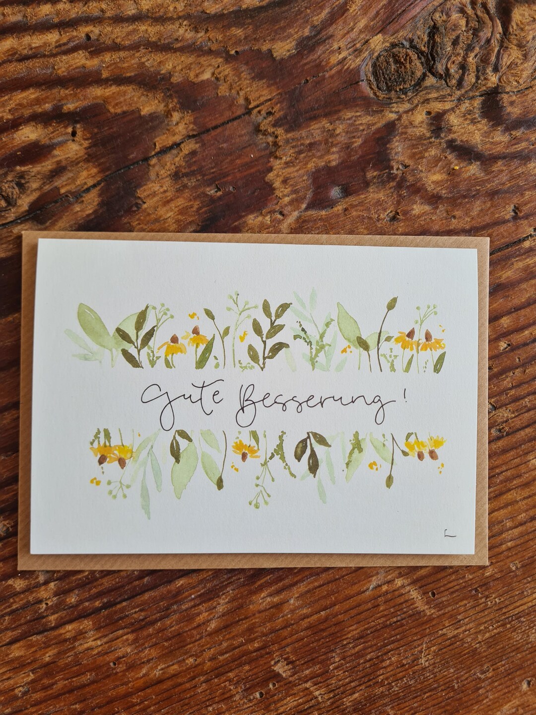 Get Well Card Floral A6 Hand Painted Get Well Soon A6 Watercolor ...