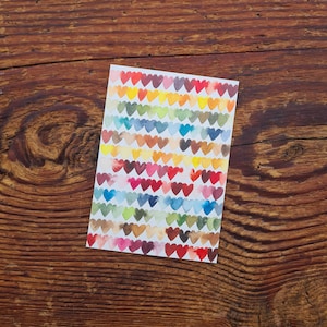 Herzen bunt A6 Postkarte für dich pride LGBTQ bunt