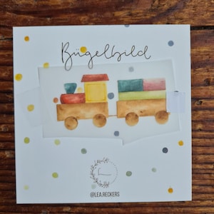 Bügelbild Holztruck GeburtstagIdee zur Geburt Gruß Glückwunsch Aufkleber Geschenk