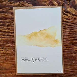 Carte pliante de condoléances deuil A6 carte pliante peinte à l’aquarelle en deuil silencieux