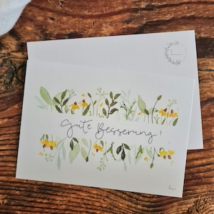 Florale Gesundwerd Karte A6 Postkarte Aquarellgemalte Genesungskarte Gute Besserung