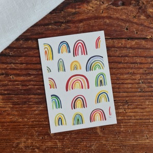 Rainbow postcard for children A6 greeting card children's birthday card for birth card for baptism card for communion