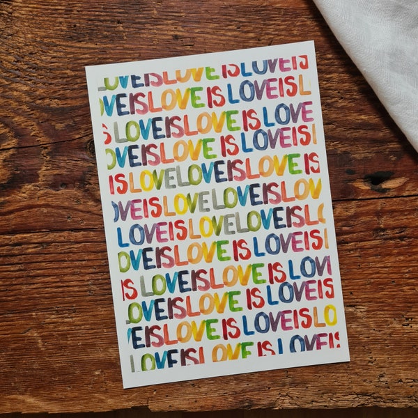 Love is Love Print A4 für dich pride LGBTQ bunt