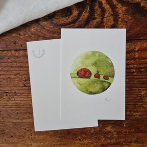 Marienkäfer Familie A6 Postkarte Grußkarte Familie zum Geburtstag Geburt