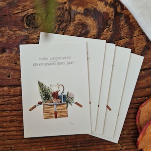 Mini Postkarte Weihnachten besinnliche Weihnachten und ein erholsames neues Jahr A7 Grußkarte Weihnachtskarte