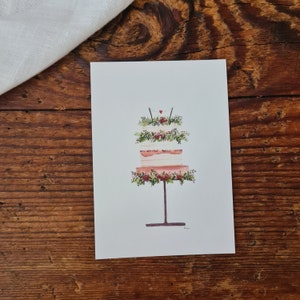 Grußkarte Torte A6 Postkarte Hochzeit Fahrrad Hochzeitslenker Grußkarte Geschenk Torte Hochzeitstorte Geburtstag Fest Feierlichkeit