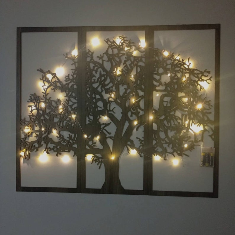 Illuminated Wooden Tree of Life Wall Art-wood Cutout Art-fairy - Etsy