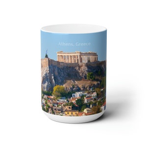 Athens, Greece, Acropolis, Scenic Wraparound on White Ceramic Mug 15oz
