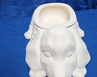 Unpainted Ceramic Bisque, Dog Food Dish