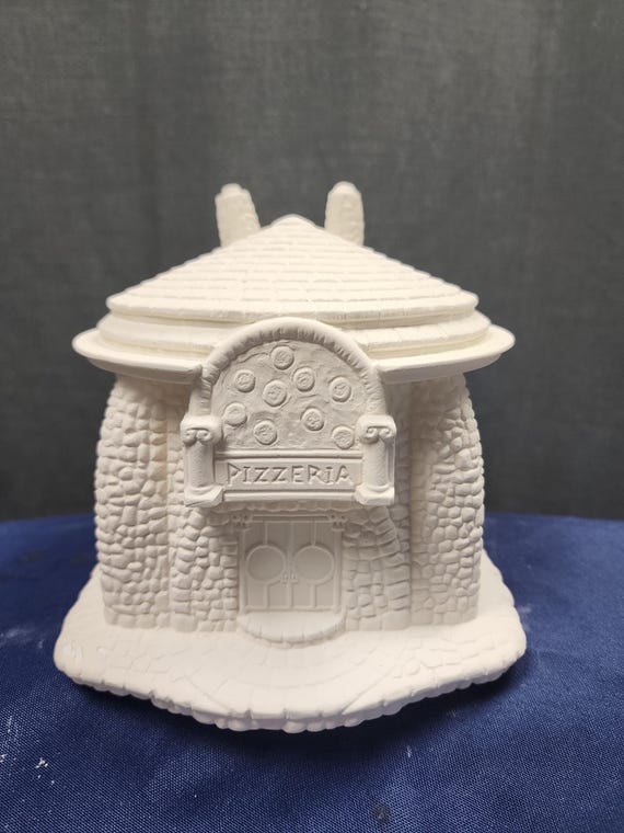 Unpainted Cermaic Bisque, Pizza Shop
