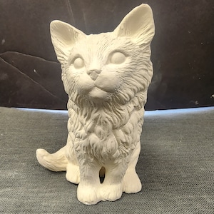 Unpainted Ceramic Bisque, Sitting Kitten