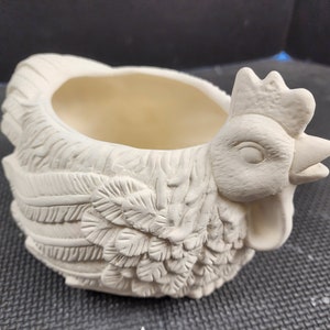 Unpainted Ceramic Bisque, Rooster Planter