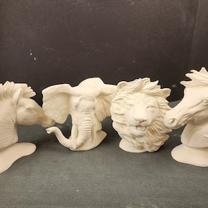 Unpainted Ceramic Bisque, African Wildlife Set, &quot;Set of 4&quot;
