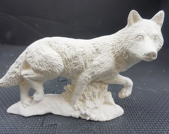 Unpainted Ceramic Bisque, Wolf Running