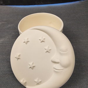 Unpainted Ceramic Bisque, Moon Box #2