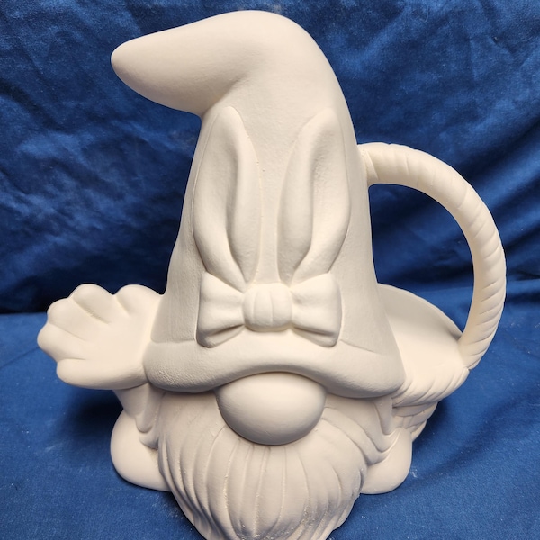 Unpainted Ceramic Bisque, Hunny Bunny Gnome