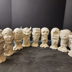 Unpainted Ceramic Bisque, Halloween Big Head Collection *All 10*