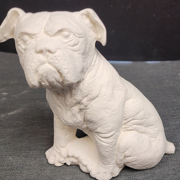Unpainted Ceramic Bisque, Bull Dog