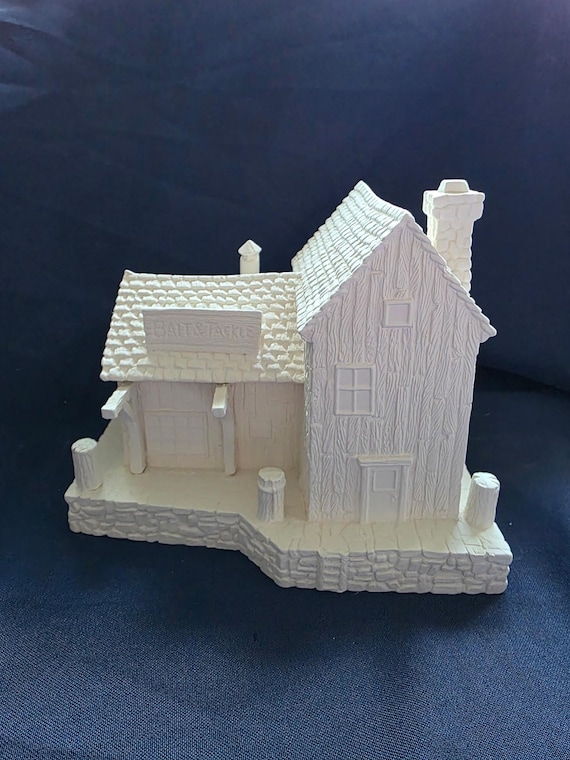 Unpainted Ceramic Bisque, Seaside Village- Bait and Tackle Shop