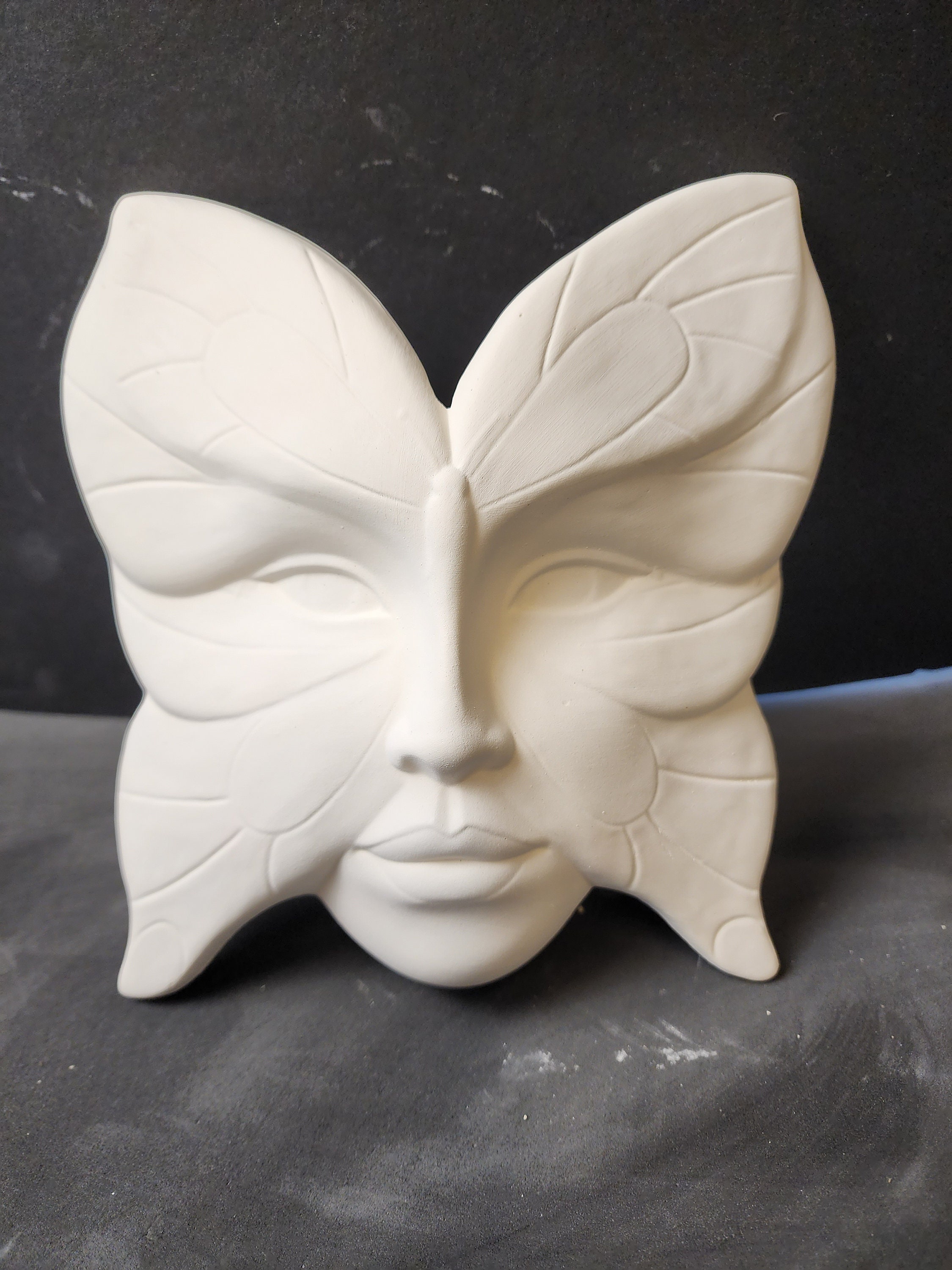 Unpainted Ceramic Bisque Butterfly Mask